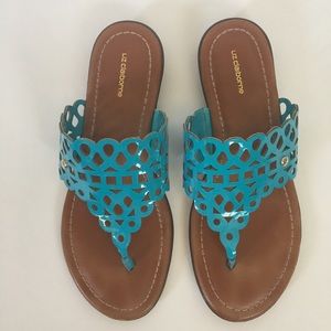 🏖HP🏖 Liz Claiborne Jillian Sandals, Turquoise 9